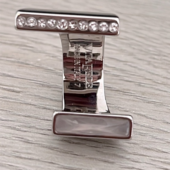Vita Fede Silver Plated Crystal Cuff Ring Size 7 - Picture 5 of 5